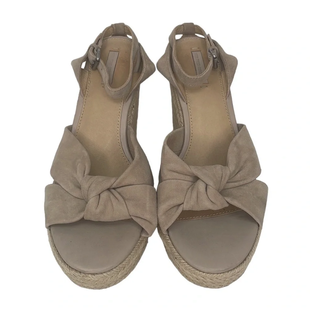 FRYE Sandals Wedges Espadrille Ankle Strap Jute Leather Open Toe Size 11